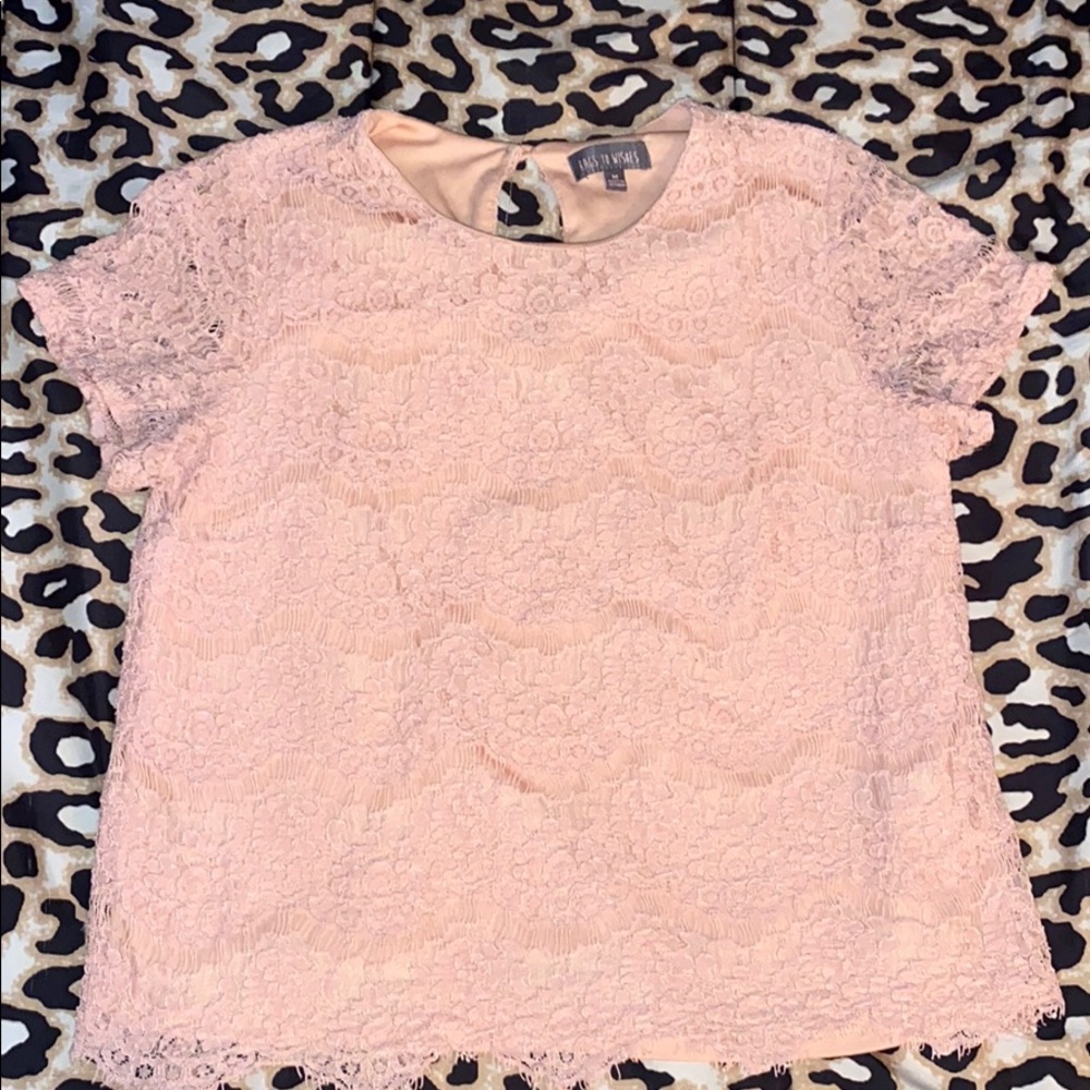 Rags to wishes pink floral top size medium.
